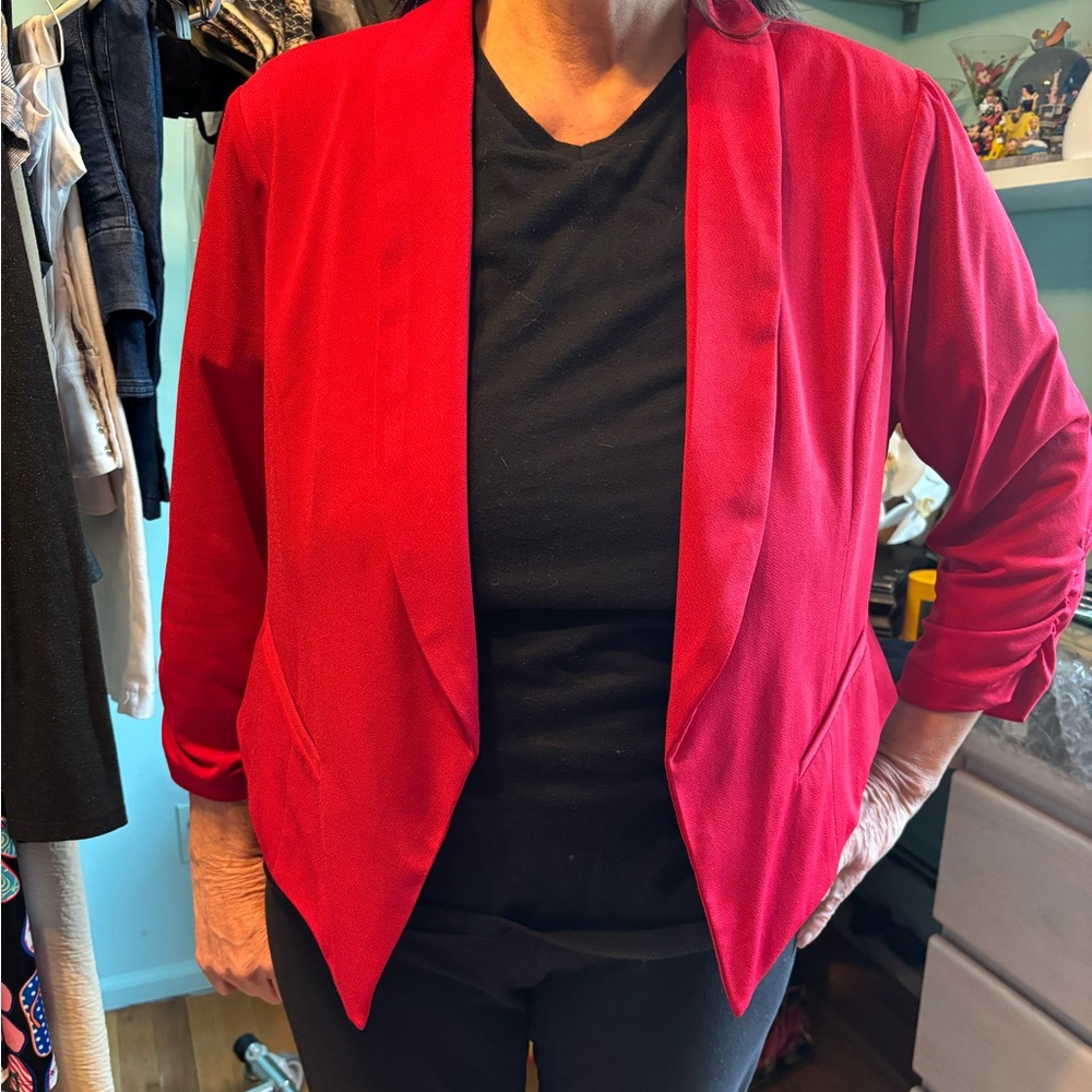 torrid Red Open-Front Blazer Jacket